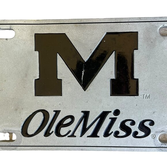 Vintage University of Mississippi Booster License Plate Ole Miss Rebels PEWTER - Picture 2 of 5